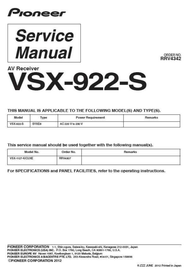 VSX-922-S, VSX-1127-K, VSX-1122-K, VSX-60_RRV4342_RRV4307